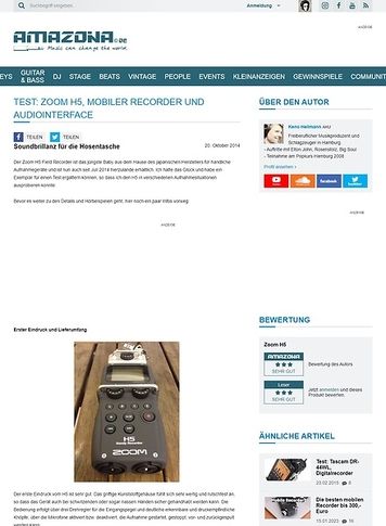 Amazona.de Test: Zoom H5, Mobiler Recorder und Audiointerface Amazona.de Test: Zoom H5, Mobiler Recorder und Audiointerface