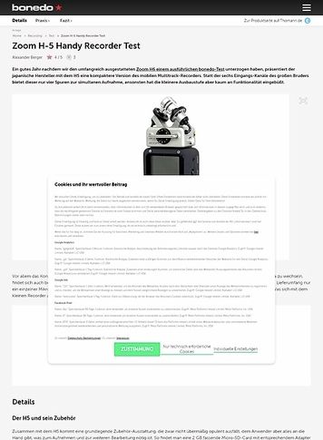 Bonedo.de Zoom H-5 Handy Recorder Bonedo.de Zoom H-5 Handy Recorder