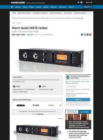 MusicRadar.com Warm Audio WA76 MusicRadar.com Warm Audio WA76