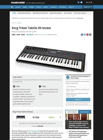 MusicRadar.com Korg Triton Taktile 49 MusicRadar.com Korg Triton Taktile 49