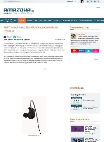 Amazona.de Test: InEar StageDiver SD-4, Monitoring System Amazona.de Test: InEar StageDiver SD-4, Monitoring System
