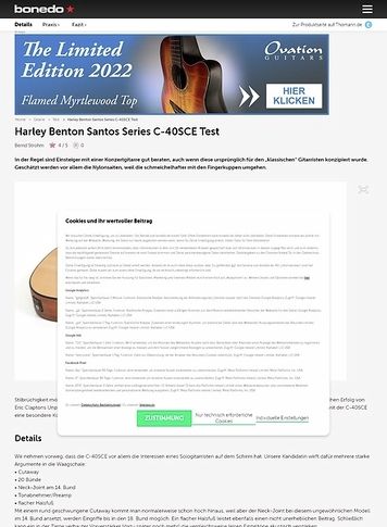 Bonedo.de Harley Benton Santos Series C-40SCE Test Bonedo.de Harley Benton Santos Series C-40SCE Test