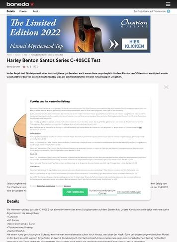 Bonedo.de Harley Benton Santos Series C-40SCE Test Bonedo.de Harley Benton Santos Series C-40SCE Test