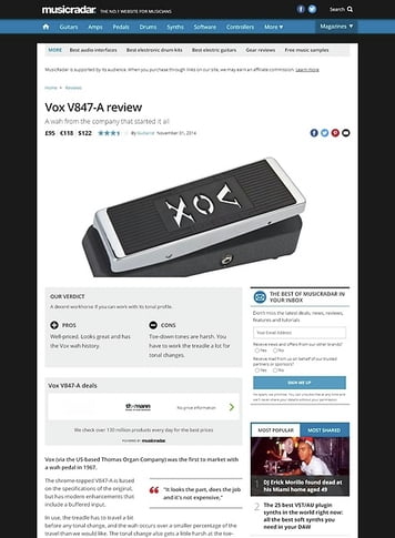MusicRadar.com Vox V847-A MusicRadar.com Vox V847-A