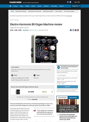 MusicRadar.com Electro-Harmonix B9 Organ Machine MusicRadar.com Electro-Harmonix B9 Organ Machine