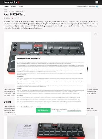Bonedo.de Akai MPX16 Bonedo.de Akai MPX16