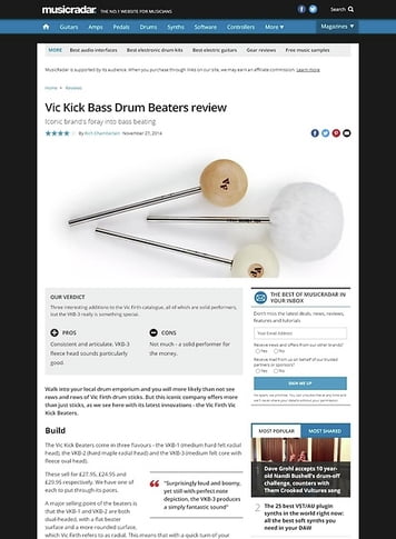 MusicRadar.com Vic Kick Bass Drum Beaters MusicRadar.com Vic Kick Bass Drum Beaters