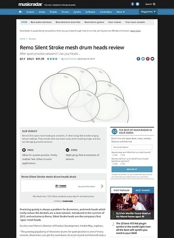 MusicRadar.com Remo Silent Stroke mesh drum heads MusicRadar.com Remo Silent Stroke mesh drum heads