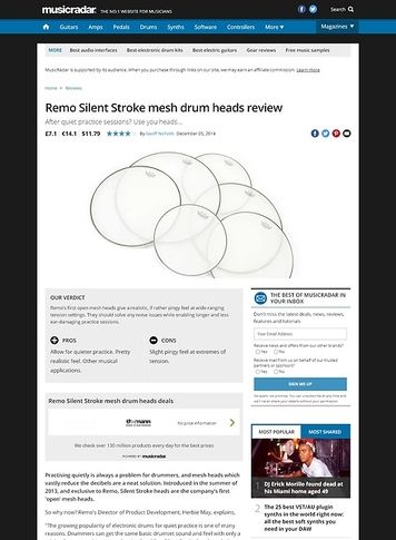 MusicRadar.com Remo Silent Stroke mesh drum heads MusicRadar.com Remo Silent Stroke mesh drum heads