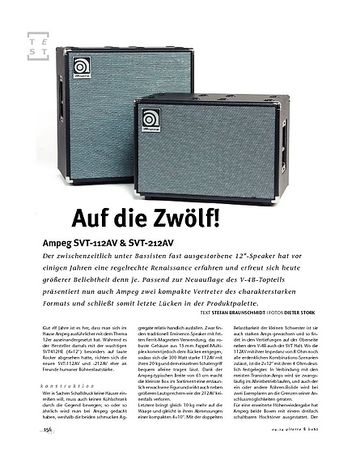 Gitarre & Bass Ampeg SVT-112AV & SVT-212AV, Bass-Boxen Gitarre & Bass Ampeg SVT-112AV & SVT-212AV, Bass-Boxen