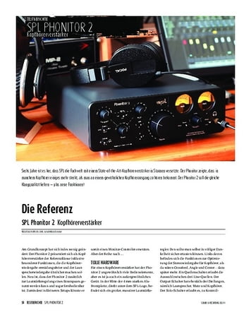 Sound & Recording SPL Phonitor 2 - Kopfhörerverstärker Sound & Recording SPL Phonitor 2 - Kopfhörerverstärker