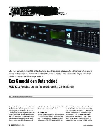 Sound & Recording MOTU 828x - Audiointerface mit Thunderbolt- und USB-2.0-Schnittstelle Sound & Recording MOTU 828x - Audiointerface mit Thunderbolt- und USB-2.0-Schnittstelle