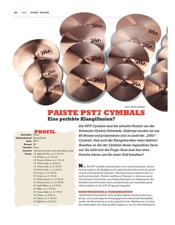 Sticks Paiste PST7 Cymbals Sticks Paiste PST7 Cymbals