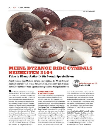 Sticks Meinl Byzance Ride-Cymbal-Neuheiten 2014 Sticks Meinl Byzance Ride-Cymbal-Neuheiten 2014