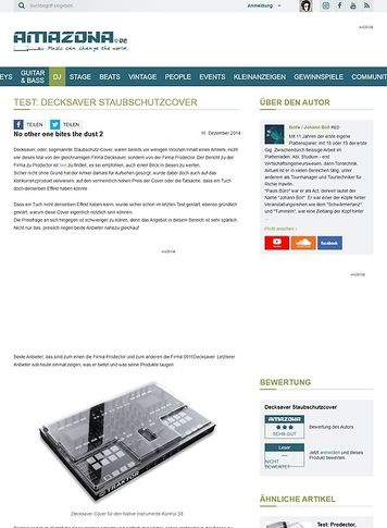 Amazona.de Test: Decksaver Staubschutzcover Amazona.de Test: Decksaver Staubschutzcover