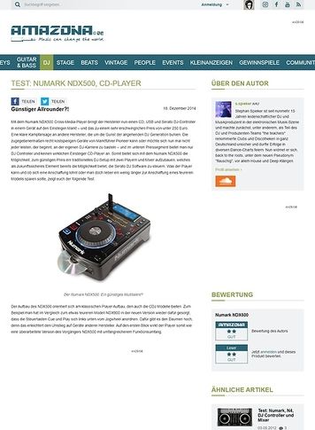 Amazona.de Test: Numark NDX500, CD-Player Amazona.de Test: Numark NDX500, CD-Player