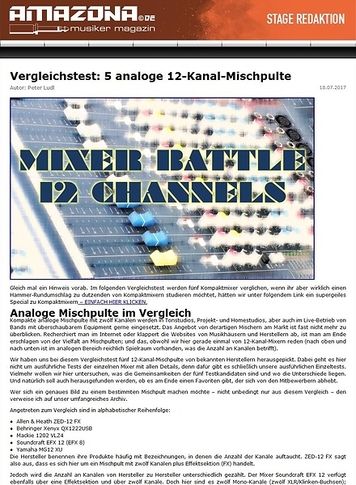 Amazona.de Special: Fünf 12-Kanal-Mischpulte, Vergleichstest Amazona.de Special: Fünf 12-Kanal-Mischpulte, Vergleichstest