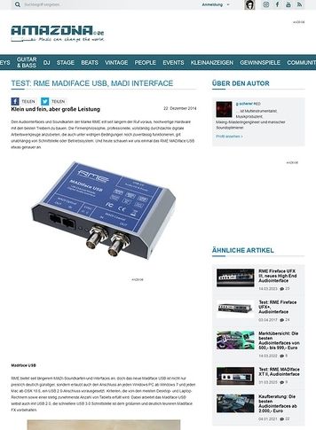 Amazona.de Test: RME Madiface USB, MADI Interface Amazona.de Test: RME Madiface USB, MADI Interface