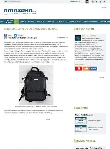 Amazona.de Test: Magma Riot DJ-Backpack, Dj-Bag Amazona.de Test: Magma Riot DJ-Backpack, Dj-Bag