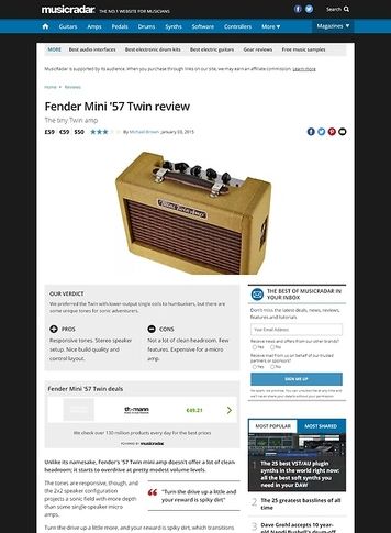 MusicRadar.com Fender Mini '57 Twin MusicRadar.com Fender Mini '57 Twin