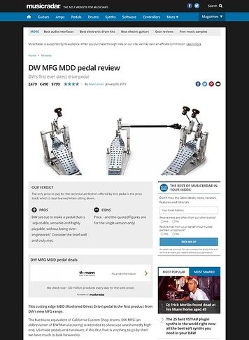MusicRadar.com DW MFG MDD pedal MusicRadar.com DW MFG MDD pedal