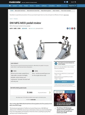 MusicRadar.com DW MFG MDD pedal MusicRadar.com DW MFG MDD pedal