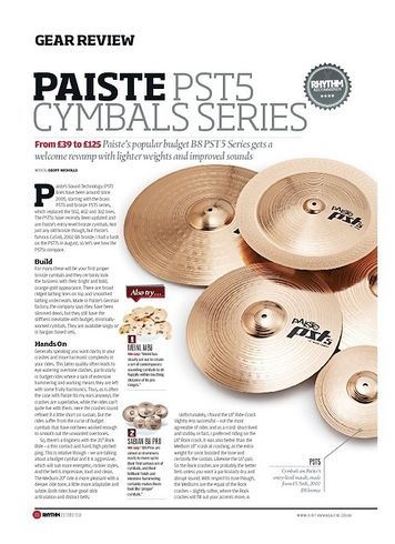 Rhythm Paiste PST5 Cymbal Series Rhythm Paiste PST5 Cymbal Series