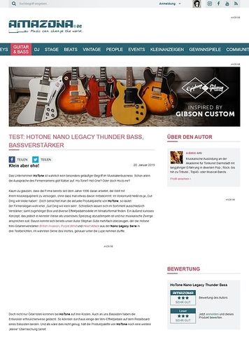 Amazona.de Test: HoTone Nano Legacy Thunder Bass, Bassverstärker Amazona.de Test: HoTone Nano Legacy Thunder Bass, Bassverstärker