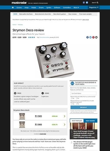 MusicRadar.com Strymon Deco MusicRadar.com Strymon Deco