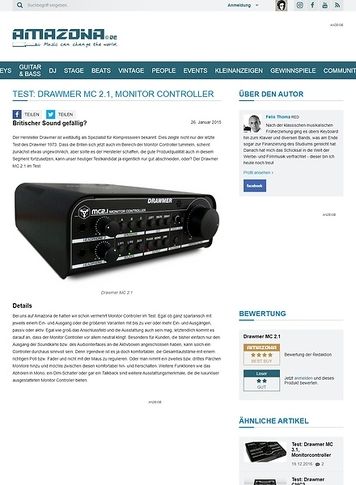 Amazona.de Test: Drawmer MC 2.1, Monitor Controller Amazona.de Test: Drawmer MC 2.1, Monitor Controller