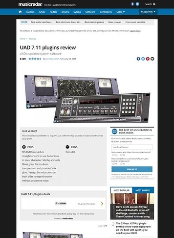 MusicRadar.com UAD 7.11 plugins MusicRadar.com UAD 7.11 plugins