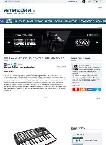 Amazona.de Test: Akai APC Key 25, Controller Keyboard Amazona.de Test: Akai APC Key 25, Controller Keyboard