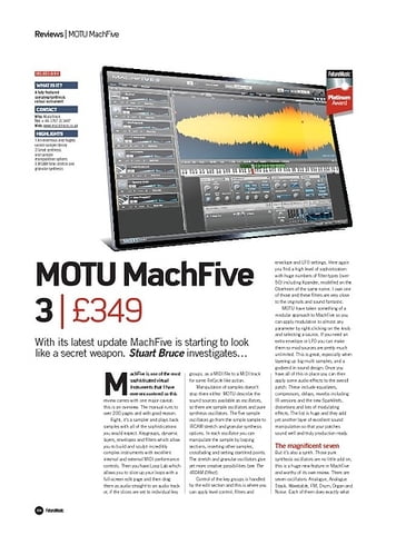 Future Music MOTU MachFive 3 Future Music MOTU MachFive 3