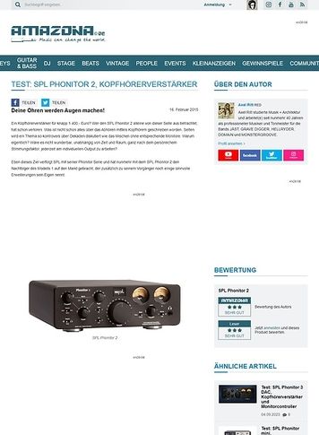 Amazona.de Test: SPL Phonitor 2, Kopfhörerverstärker Amazona.de Test: SPL Phonitor 2, Kopfhörerverstärker