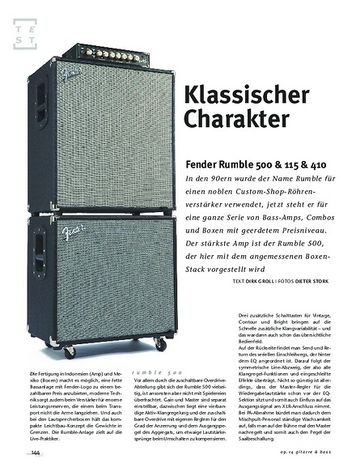 Gitarre & Bass Fender Rumble 500 & 115 & 410, Bass-Anlage Gitarre & Bass Fender Rumble 500 & 115 & 410, Bass-Anlage