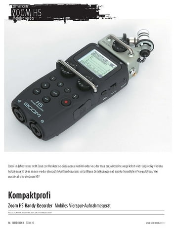Sound & Recording Zoom H5 Handy Recorder - Mobiles Vierspur-Aufnahmegerät Sound & Recording Zoom H5 Handy Recorder - Mobiles Vierspur-Aufnahmegerät