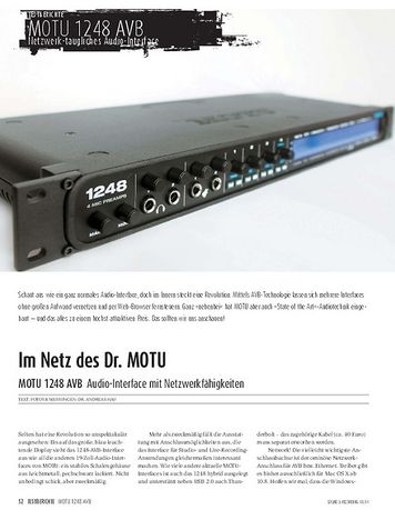 Sound & Recording MOTU 1248 AVB - Audio-Interface mit Netzwerkfähigkeiten Sound & Recording MOTU 1248 AVB - Audio-Interface mit Netzwerkfähigkeiten