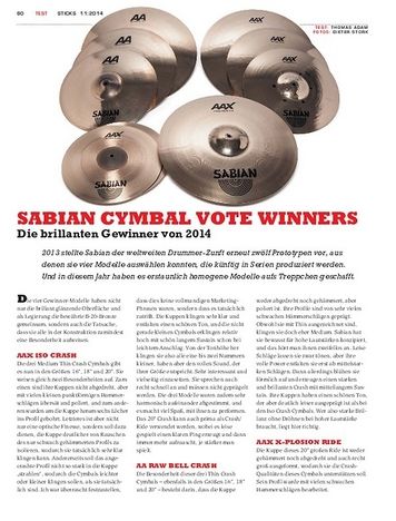Sticks Sabian Cymbal Vote Winners Sticks Sabian Cymbal Vote Winners