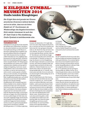 Sticks K Zildjian Cymbal-Neuheiten 2014 Sticks K Zildjian Cymbal-Neuheiten 2014