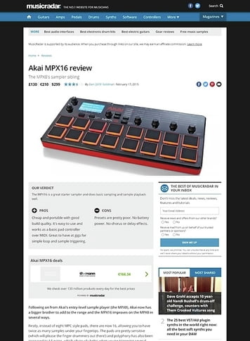 MusicRadar.com Akai MPX16 MusicRadar.com Akai MPX16