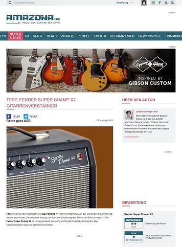 Amazona.de Test: Fender Super Champ X2, Gitarrenverstärker Amazona.de Test: Fender Super Champ X2, Gitarrenverstärker