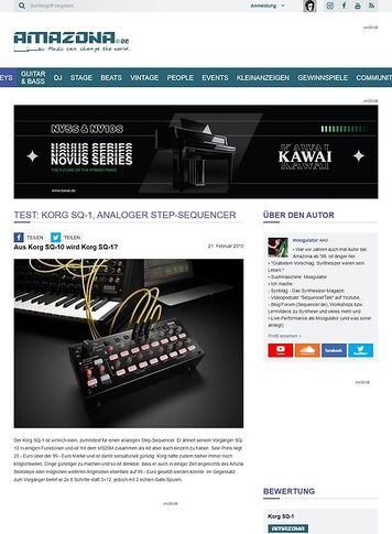 Amazona.de Test: Korg SQ-1, Analoger Step-Sequencer Amazona.de Test: Korg SQ-1, Analoger Step-Sequencer
