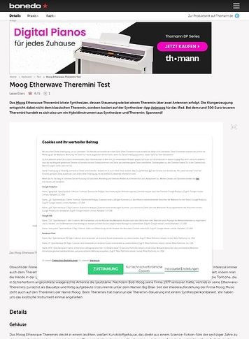 Bonedo.de Moog Etherwave Theremini Bonedo.de Moog Etherwave Theremini