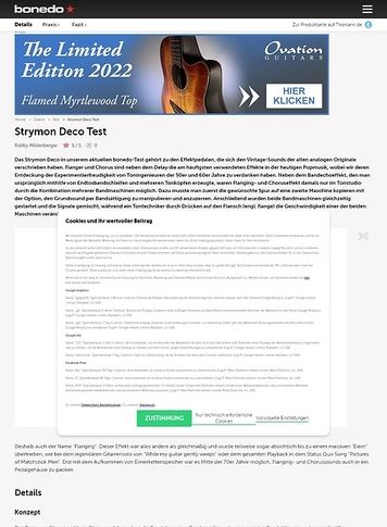 Bonedo.de Strymon Deco Bonedo.de Strymon Deco