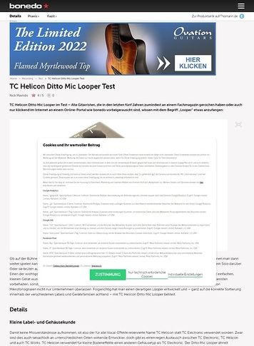 Bonedo.de TC Helicon Ditto Mic Looper Test Preview Bonedo.de TC Helicon Ditto Mic Looper Test Preview