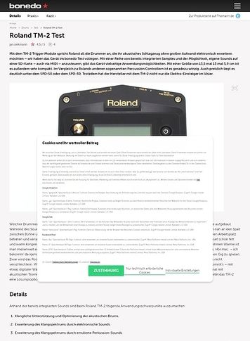 Bonedo.de Roland TM-2 Bonedo.de Roland TM-2