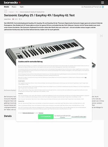 Bonedo.de Swissonic EasyKey 25 / EasyKey 49 / EasyKey 61 Bonedo.de Swissonic EasyKey 25 / EasyKey 49 / EasyKey 61