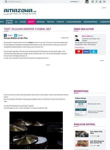 Amazona.de Test: Zildjian Kerope Cymbal Set Amazona.de Test: Zildjian Kerope Cymbal Set
