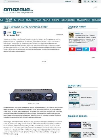 Amazona.de Test: Manley Core, Channel Strip Amazona.de Test: Manley Core, Channel Strip