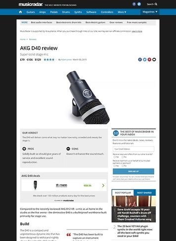 MusicRadar.com AKG D40 MusicRadar.com AKG D40